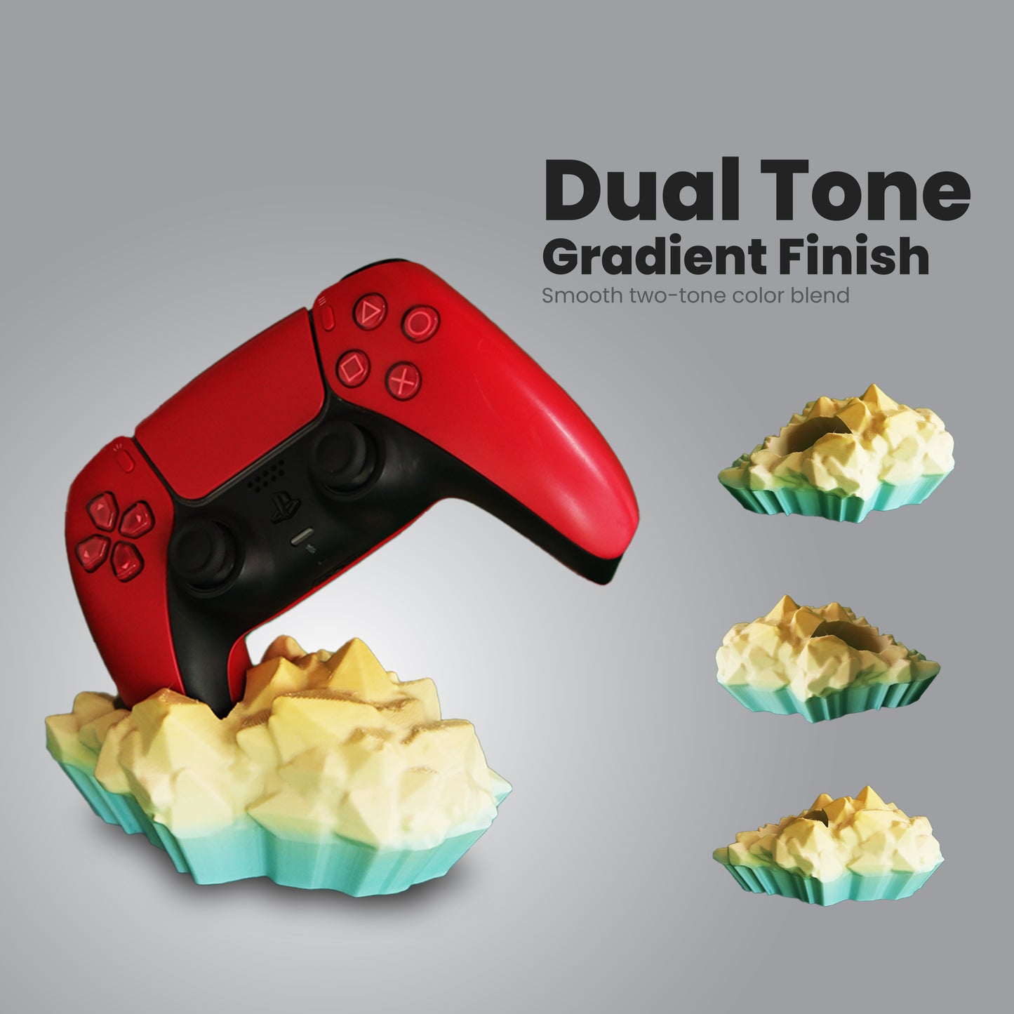 Wublue Crystal Ridge – Controller Stand | DualSense & Gamepad Compatible | Geometric Design Base | Bold & Minimal Desk Display
