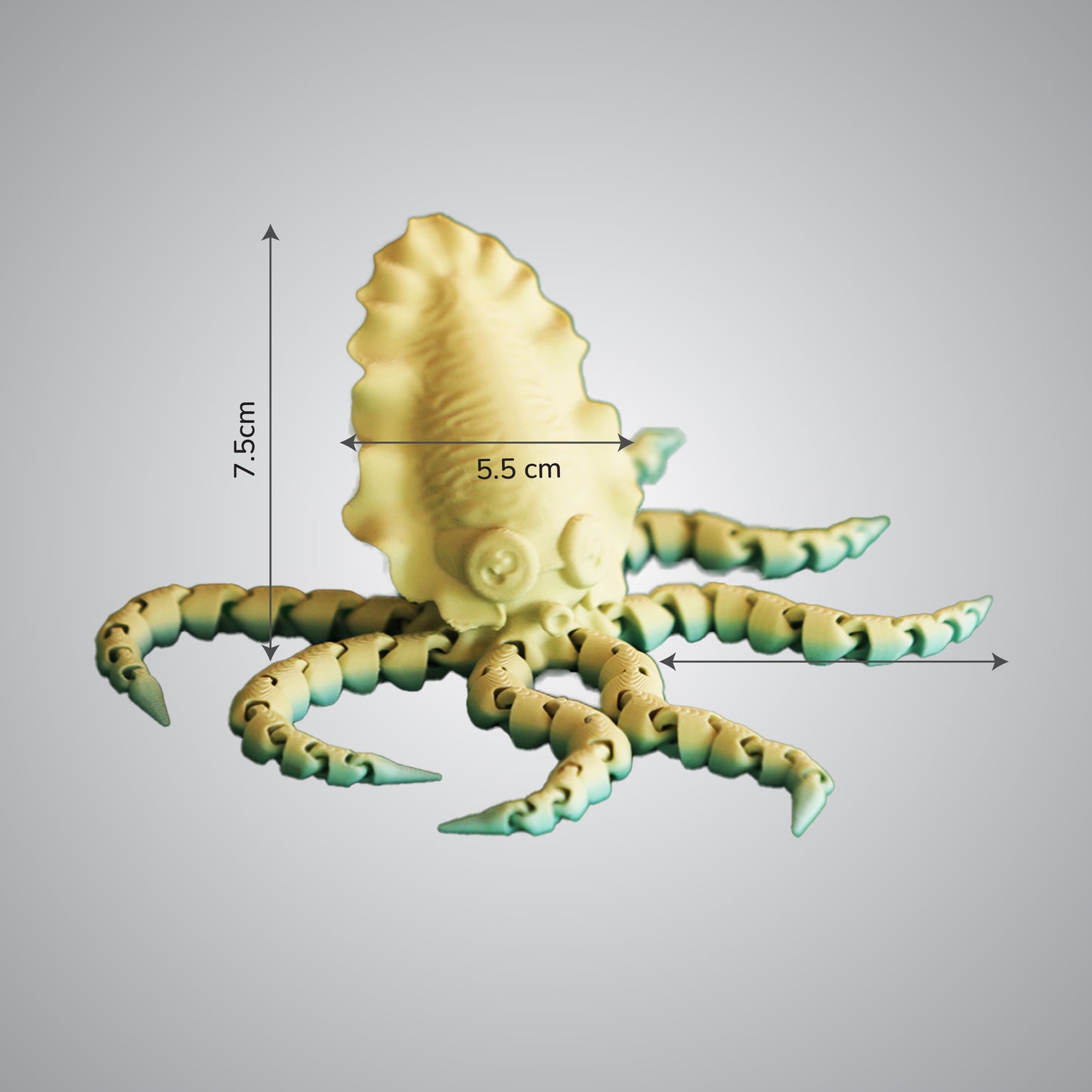 Wublue FlexiSquid Articulated Squid Toy | Flexible Tentacles | Fidget Companion & Desk Decor for All Ages