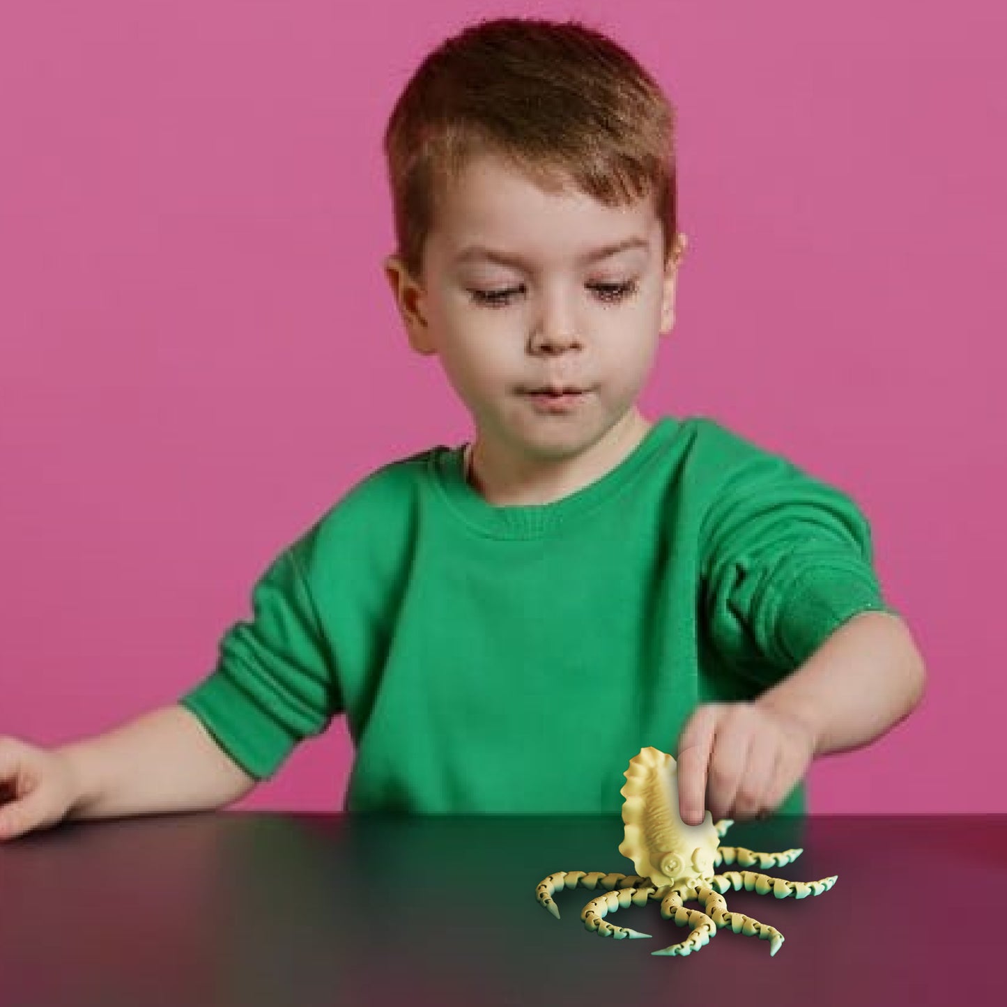 Wublue FlexiSquid Articulated Squid Toy | Flexible Tentacles | Fidget Companion & Desk Decor for All Ages