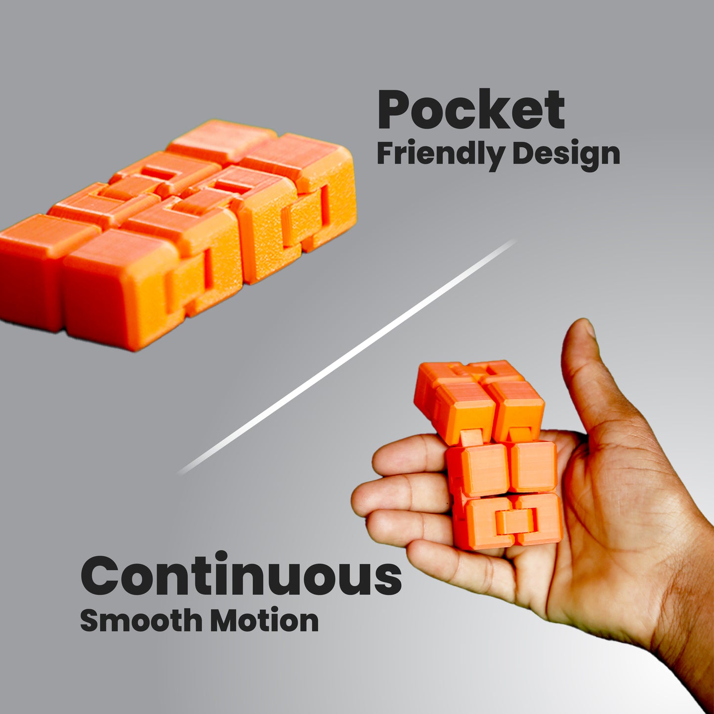 Wublue Infinity Cube – Fidget Toy for Focus & Stress Relief | Pocket-Sized, Smooth Hinges | Fun Desk Gadget for All Ages