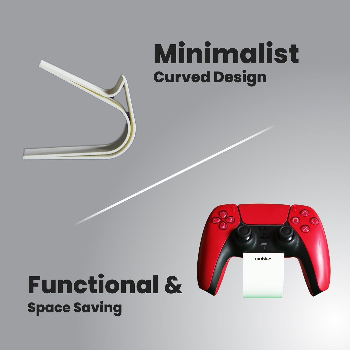 Wublue CurveDock – Minimalist Controller Stand | Clean Modern Design | Universal Fit for Gamepads & Desks