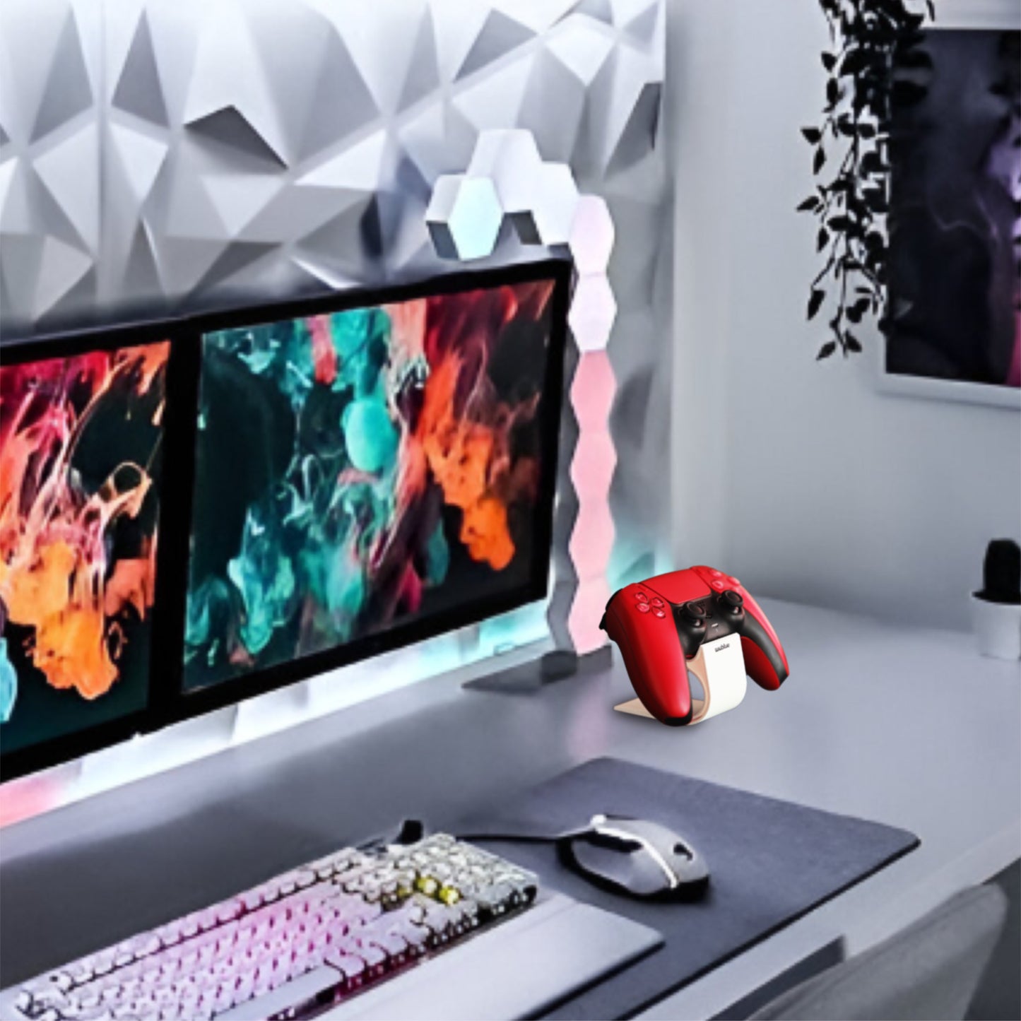 Wublue CurveDock – Minimalist Controller Stand | Clean Modern Design | Universal Fit for Gamepads & Desks