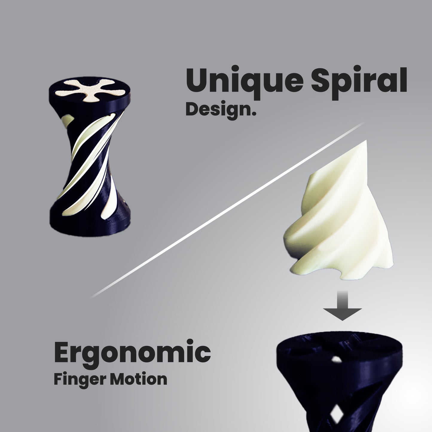Wublue Spiral Totem fidget – Abstract Miniature Decor | Swirl Design | Dual-Tone Tabletop Accent | Modern Desk Art