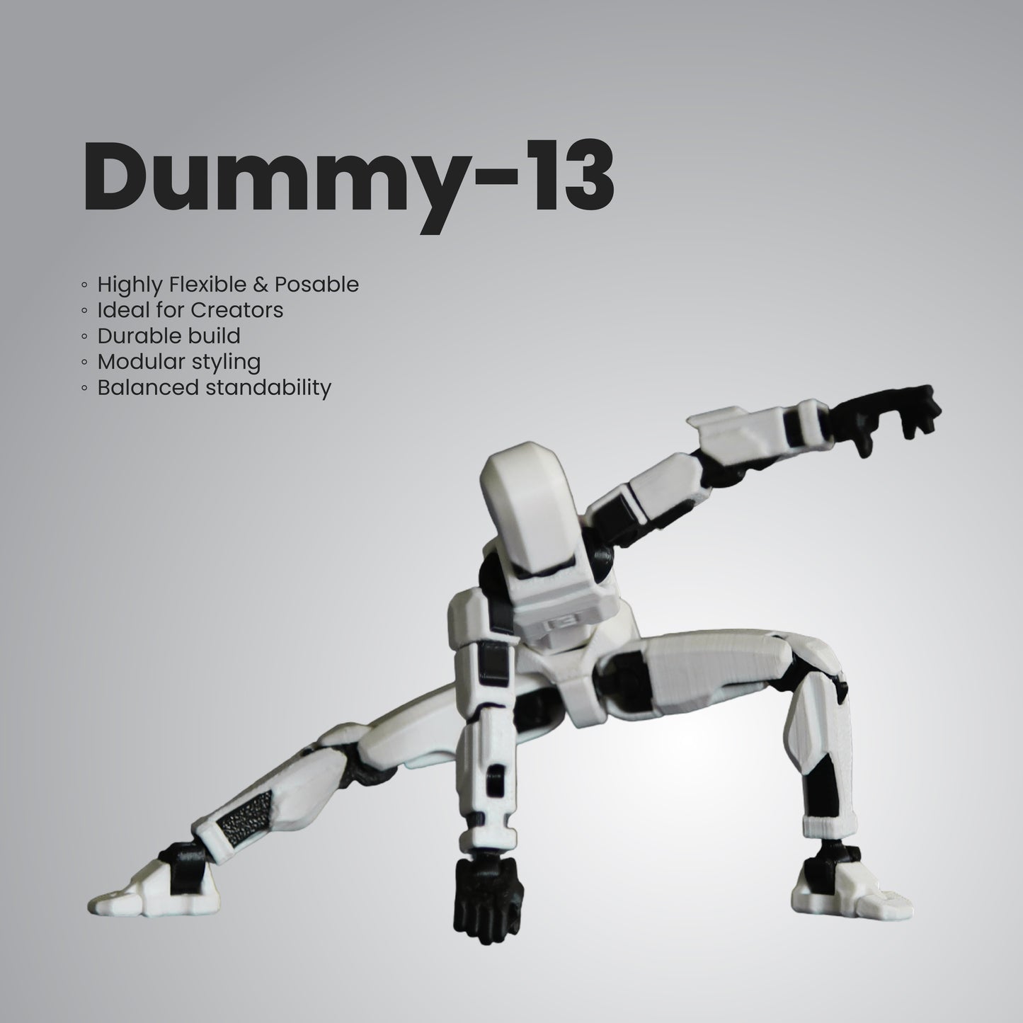 Wublue Dummy 13 – Fully Articulated Robot Action Figure | Posable Multi-Jointed Dummy for Photography, Animation & Display