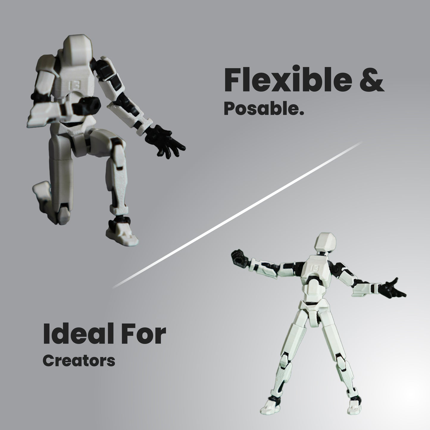 Wublue Dummy 13 – Fully Articulated Robot Action Figure | Posable Multi-Jointed Dummy for Photography, Animation & Display