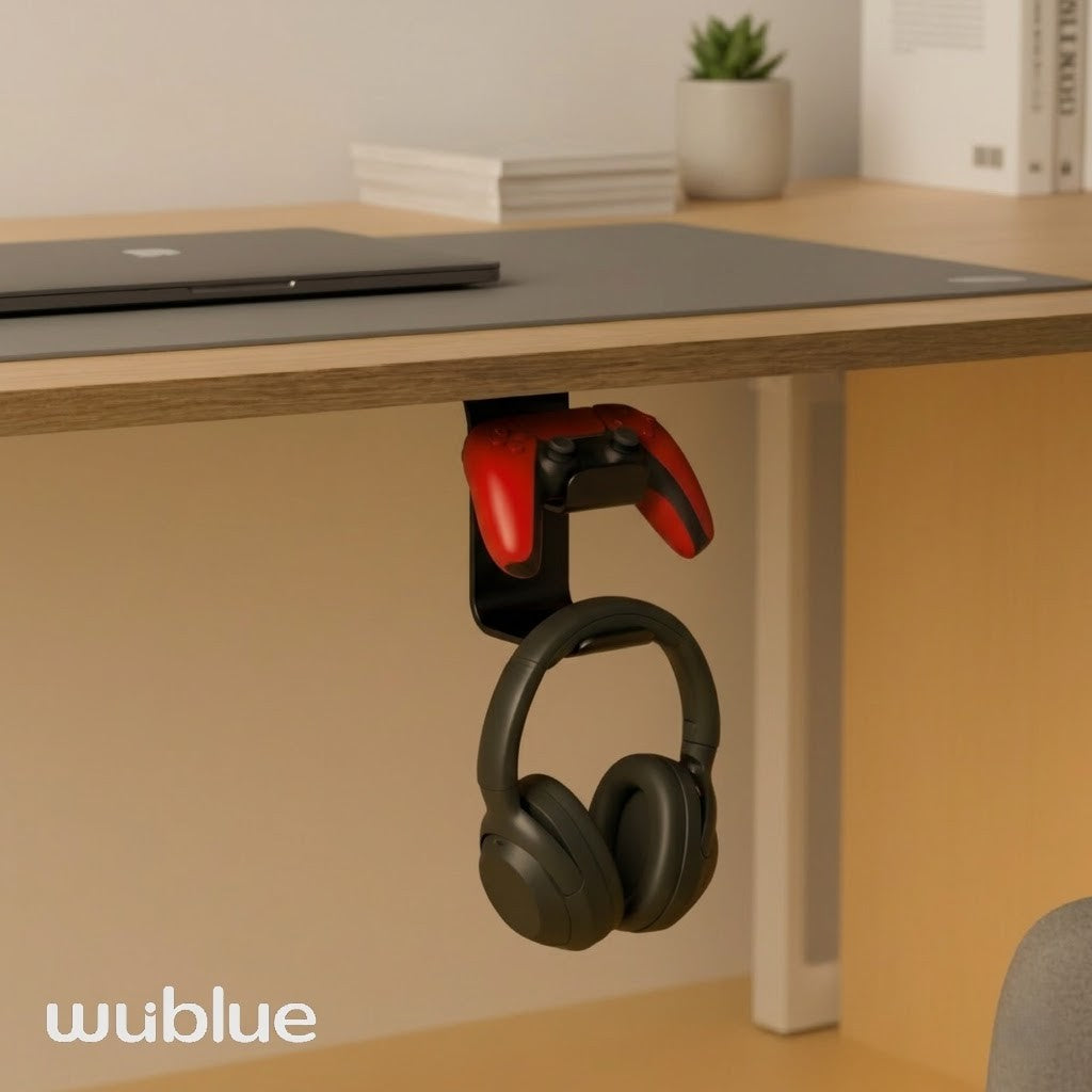 Wublue Yoke Under Desk Headphone & Controller Stand