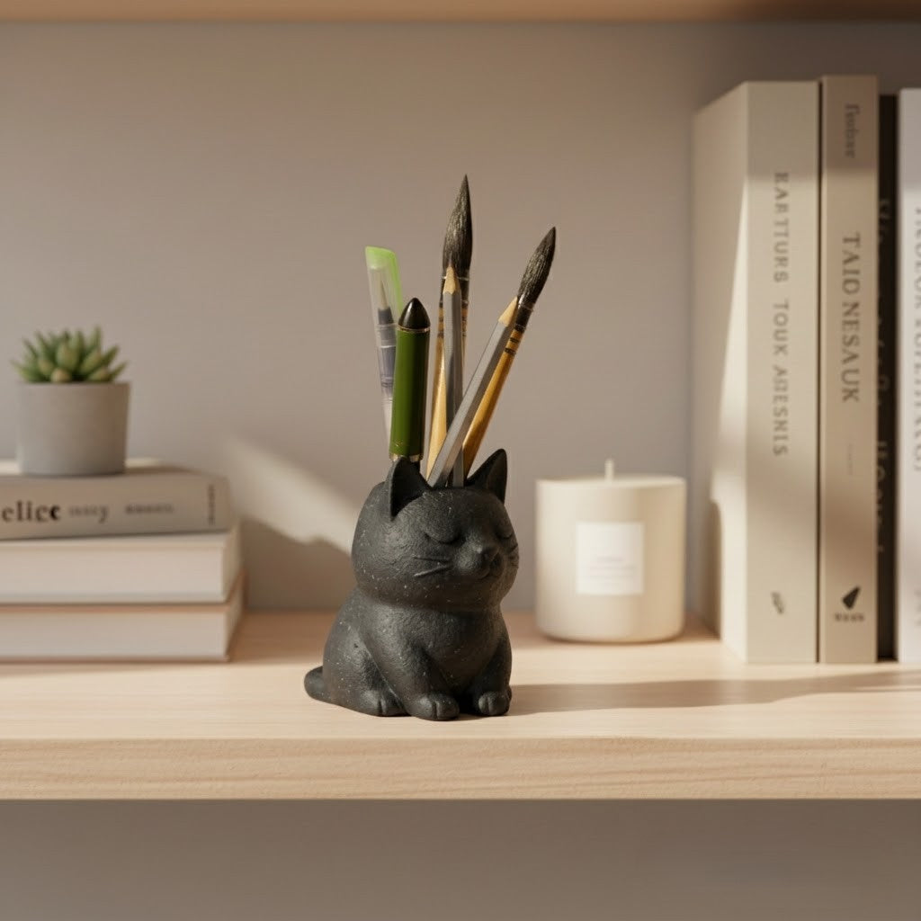 Wublue Mews Desk Organizer | Cat Shape Pen Holder