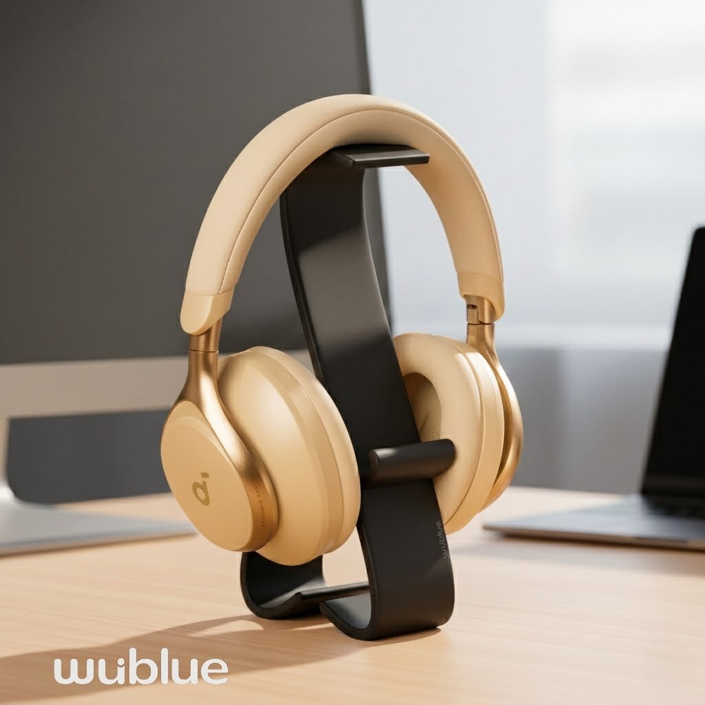 The Wublue Spine is a sleek, vertical headphone stand