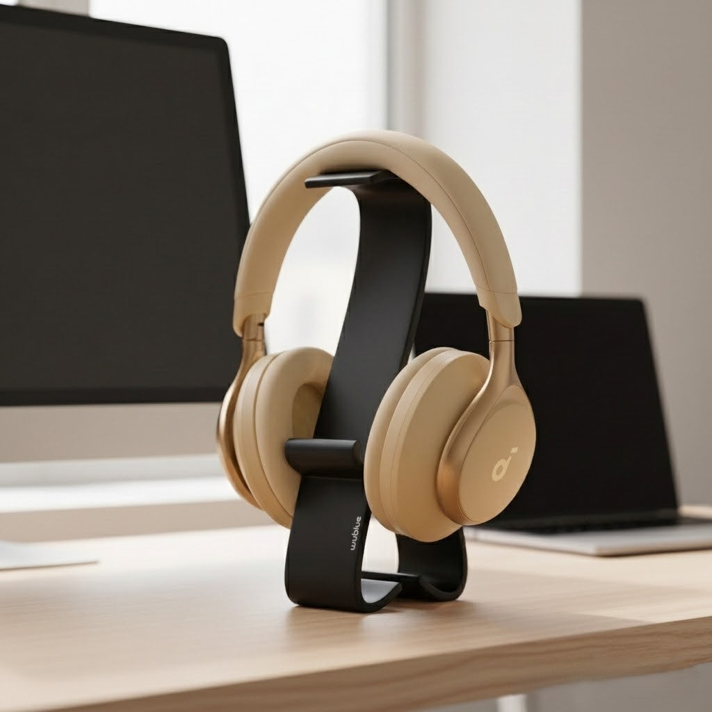 The Wublue Spine is a sleek, vertical headphone stand