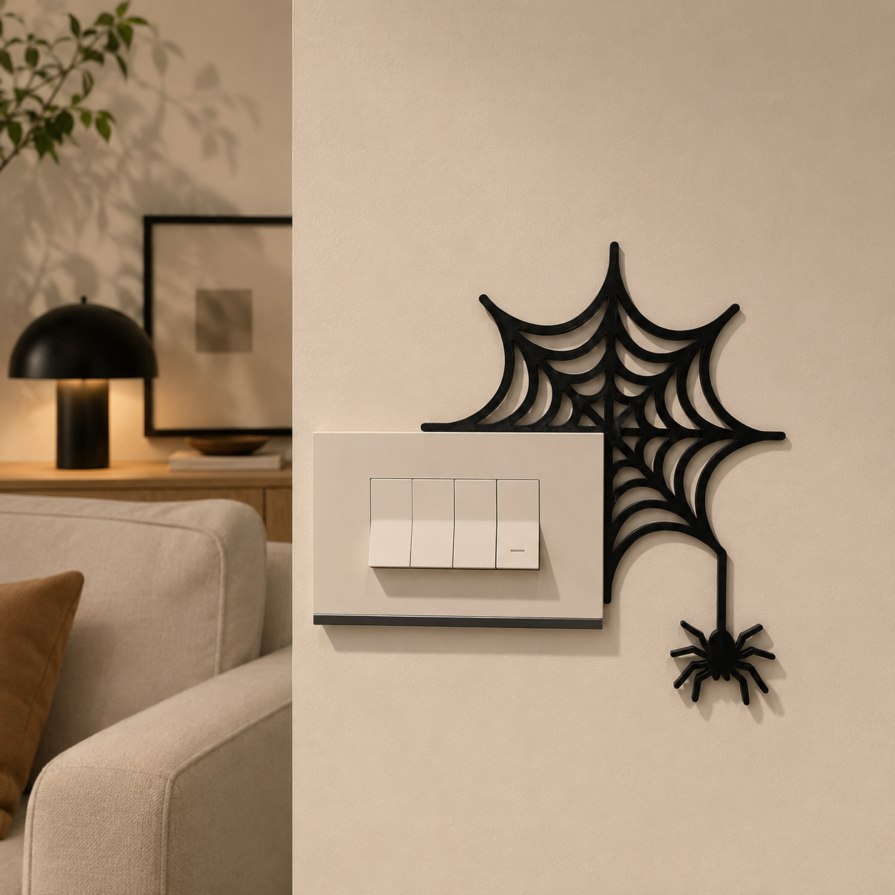 Corner Crawler Spider Web Corner Decor for Switch Boards & Door Frames