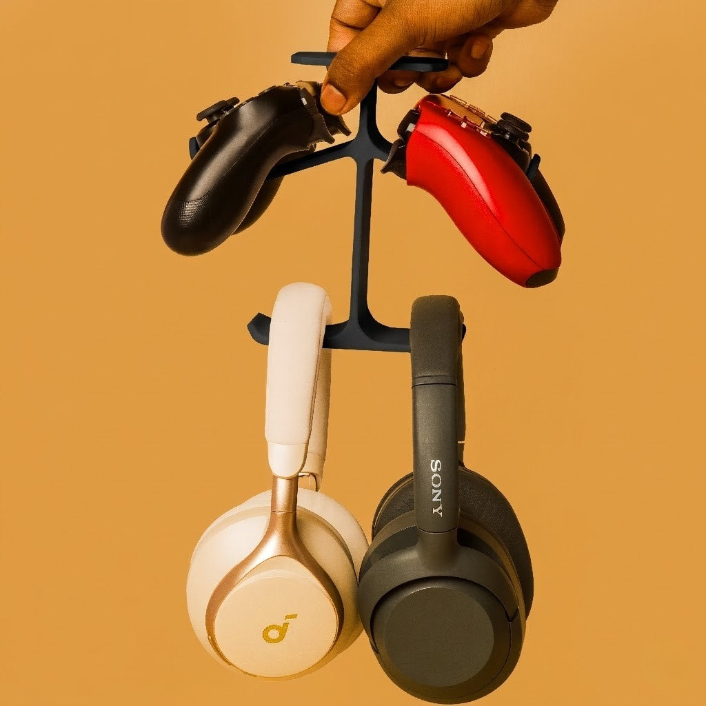 Wublue Monolith 3D Printed Under Desk Headphone & Dual Controller Stand