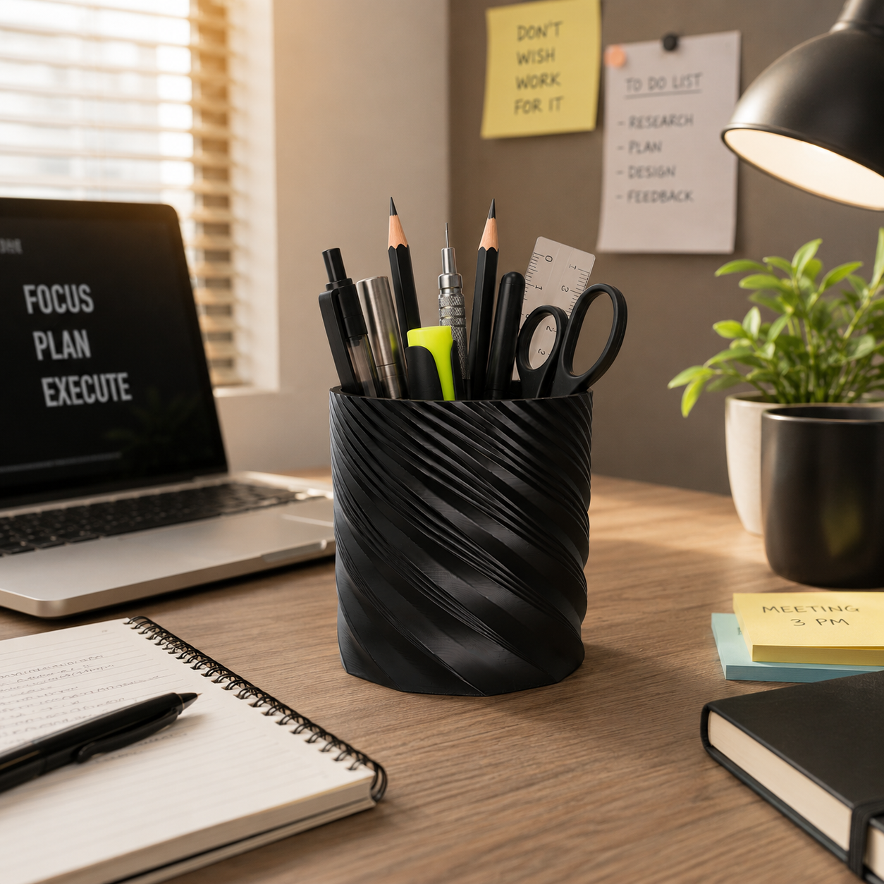 Wublue Station Cup | Modern Desk Organizer & Pen Holder