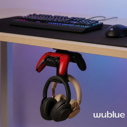 Wublue Monolith 3D Printed Under Desk Headphone & Dual Controller Stand
