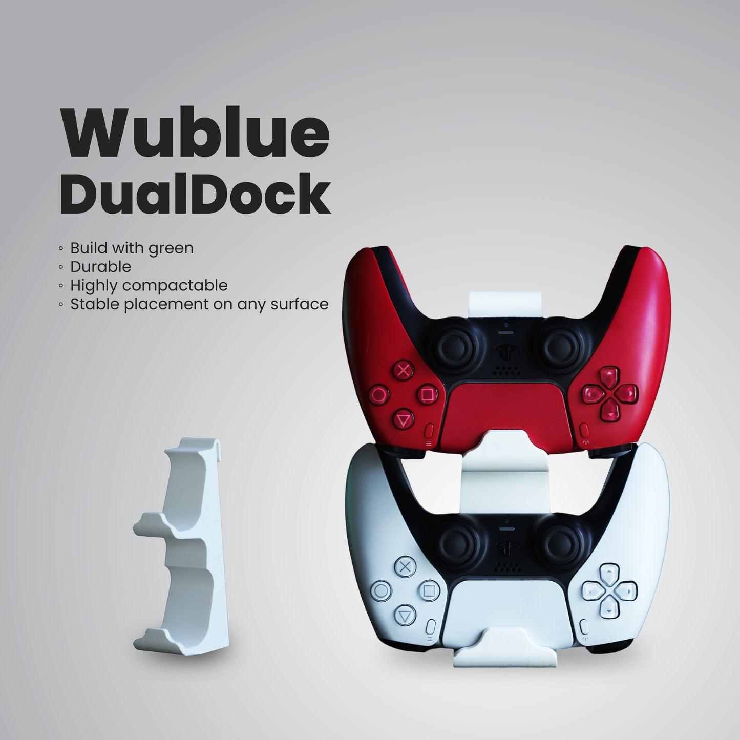 Wublue DualDock | Sleek Stand for Two Game Controllers – Minimal, Durable & Stylish