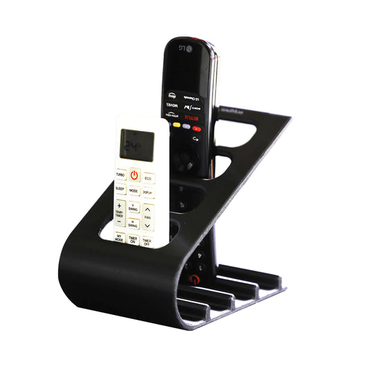 Wublue SleekDock – Remote Holder Stand | Holds up to 4 Remotes | Ergonomic Slant Design | Desk & Living Room Organizer