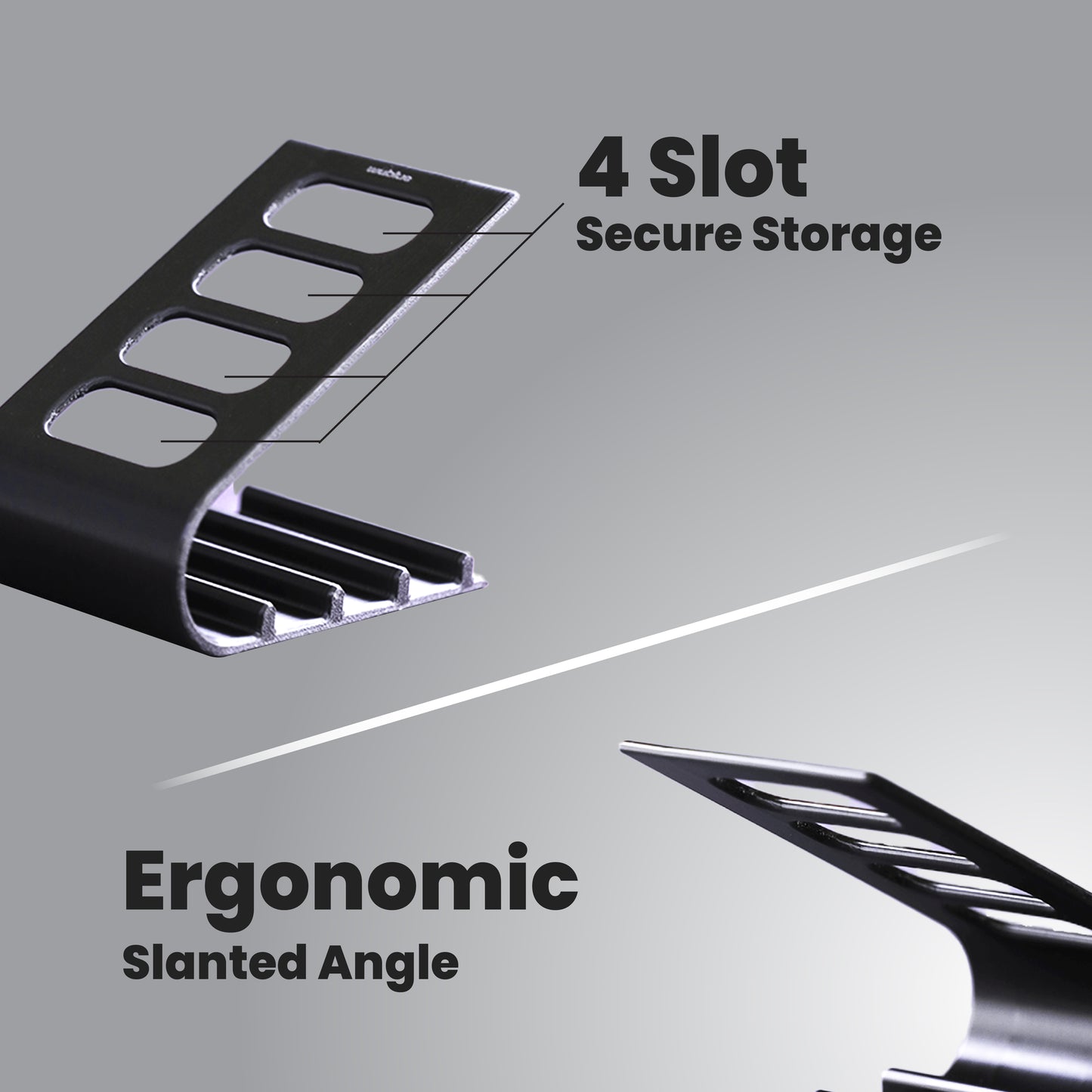 Wublue SleekDock – Remote Holder Stand | Holds up to 4 Remotes | Ergonomic Slant Design | Desk & Living Room Organizer