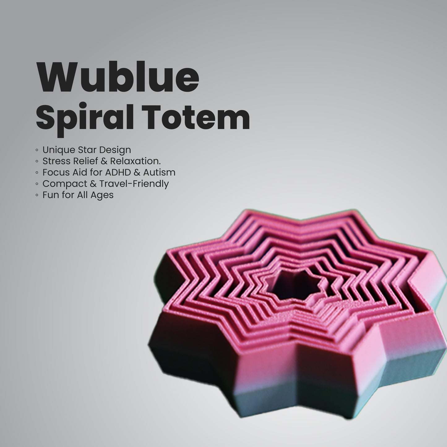 Wublue Fidget Star Sensory Toy – Layered Tactile Fidget for Kids & Adults | Anxiety Relief, Focus Booster, ADHD Desk Toy & Stress Buster Gift