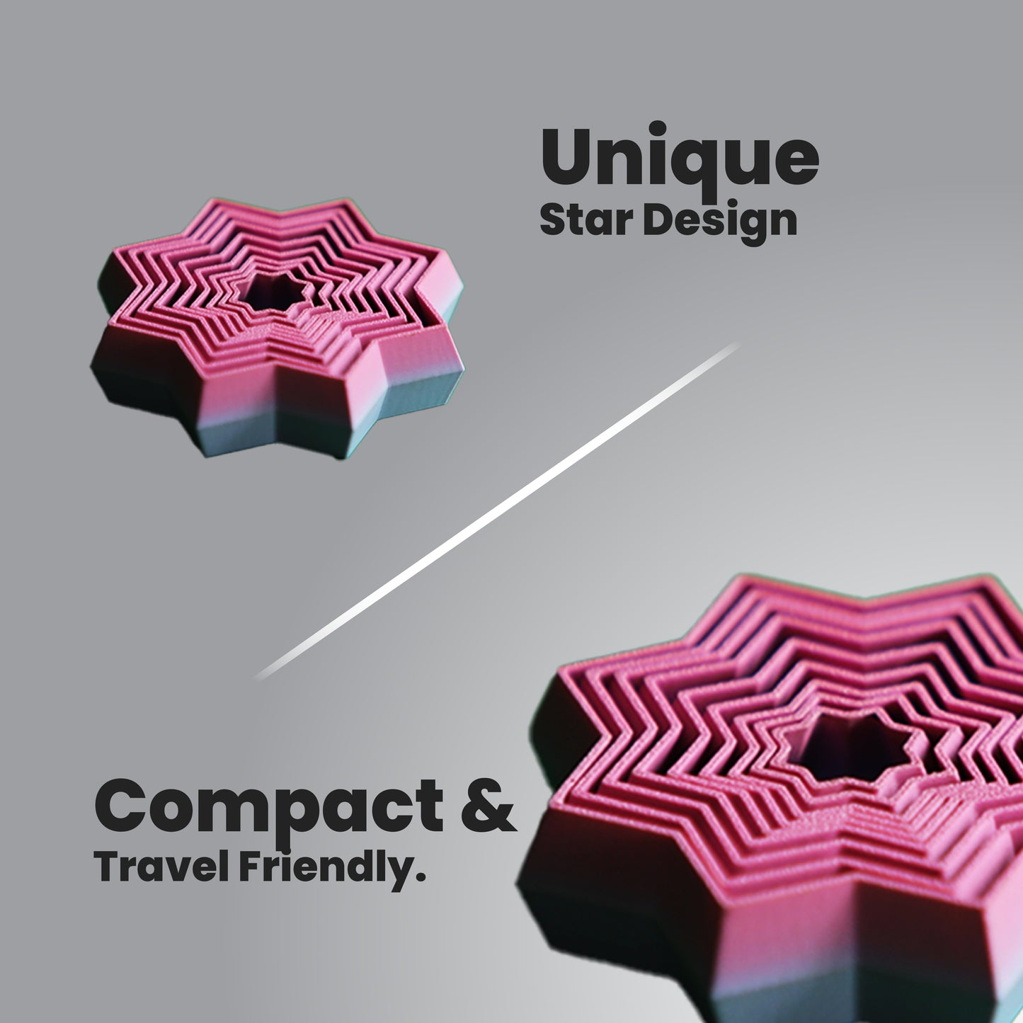 Wublue Fidget Star Sensory Toy – Layered Tactile Fidget for Kids & Adults | Anxiety Relief, Focus Booster, ADHD Desk Toy & Stress Buster Gift