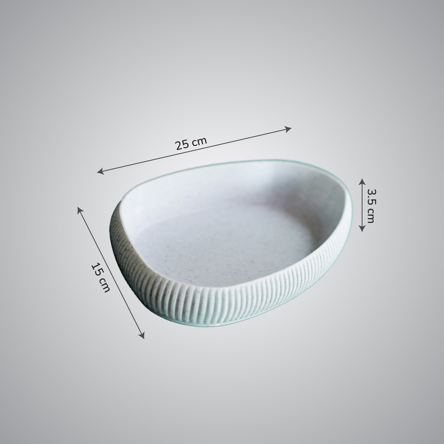 Wublue Oval Tray large – Minimalist Decorative Organizer | Ribbed Texture | For Keys, Jewelry, Makeup & Desk Essentials