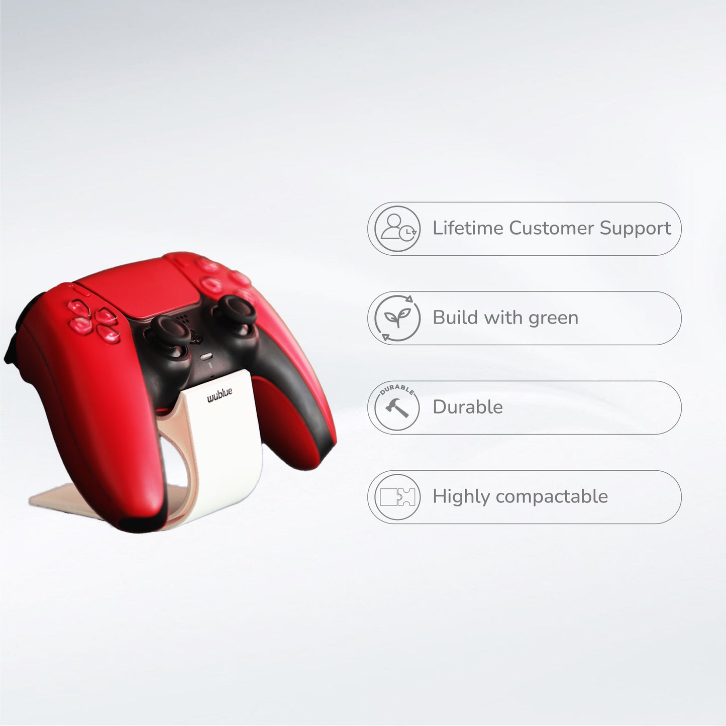 Wublue CurveDock – Minimalist Controller Stand | Clean Modern Design | Universal Fit for Gamepads & Desks