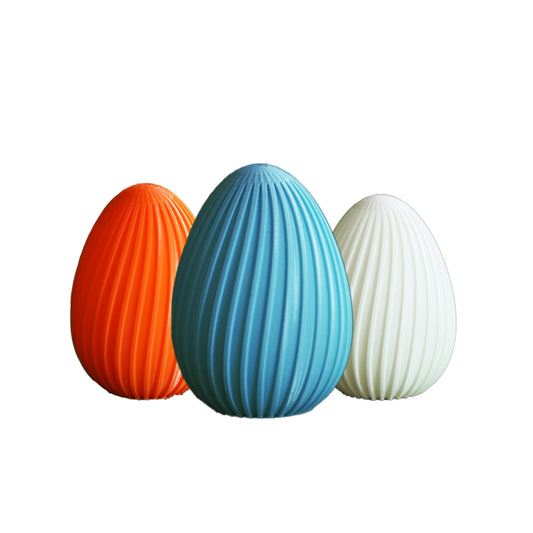 Wublue Easter Egg –  Single Ribbed Decorative Egg | Minimalist Desk & Shelf Accent