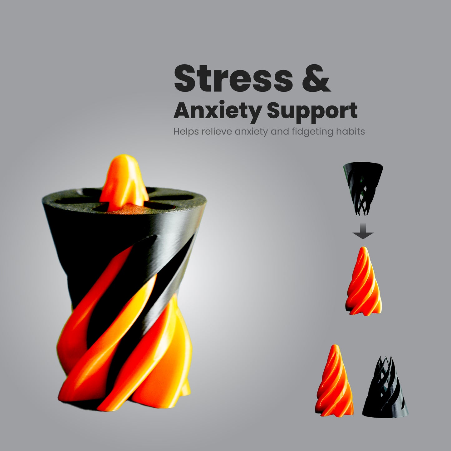 Wublue Mini spiral cone fidget toy – Compact Fidget Cone Toy for Focus & Desk Play | Spiral & Hollow Designs | Pocket-Sized Stress Relief