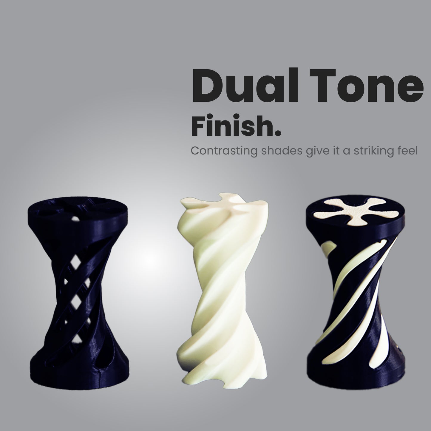 Wublue Spiral Totem fidget – Abstract Miniature Decor | Swirl Design | Dual-Tone Tabletop Accent | Modern Desk Art