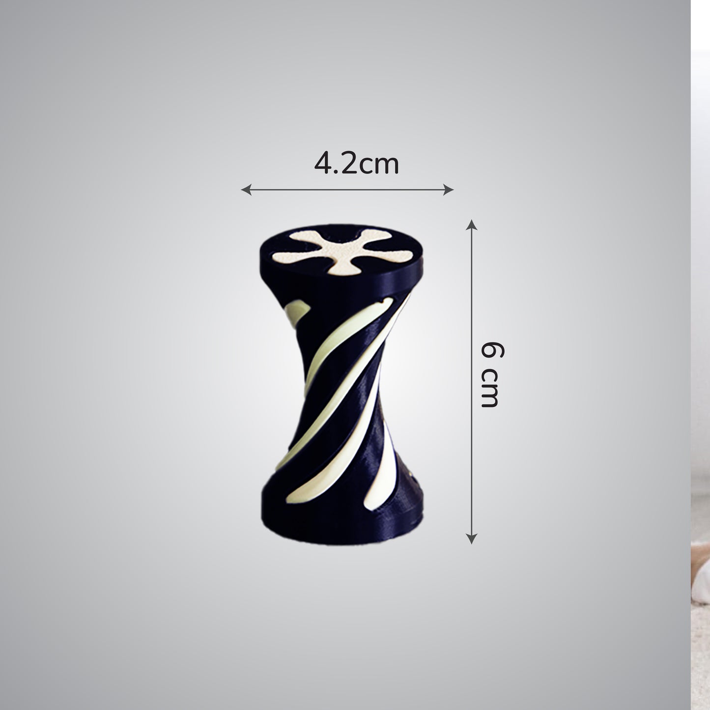 Wublue Spiral Totem fidget – Abstract Miniature Decor | Swirl Design | Dual-Tone Tabletop Accent | Modern Desk Art