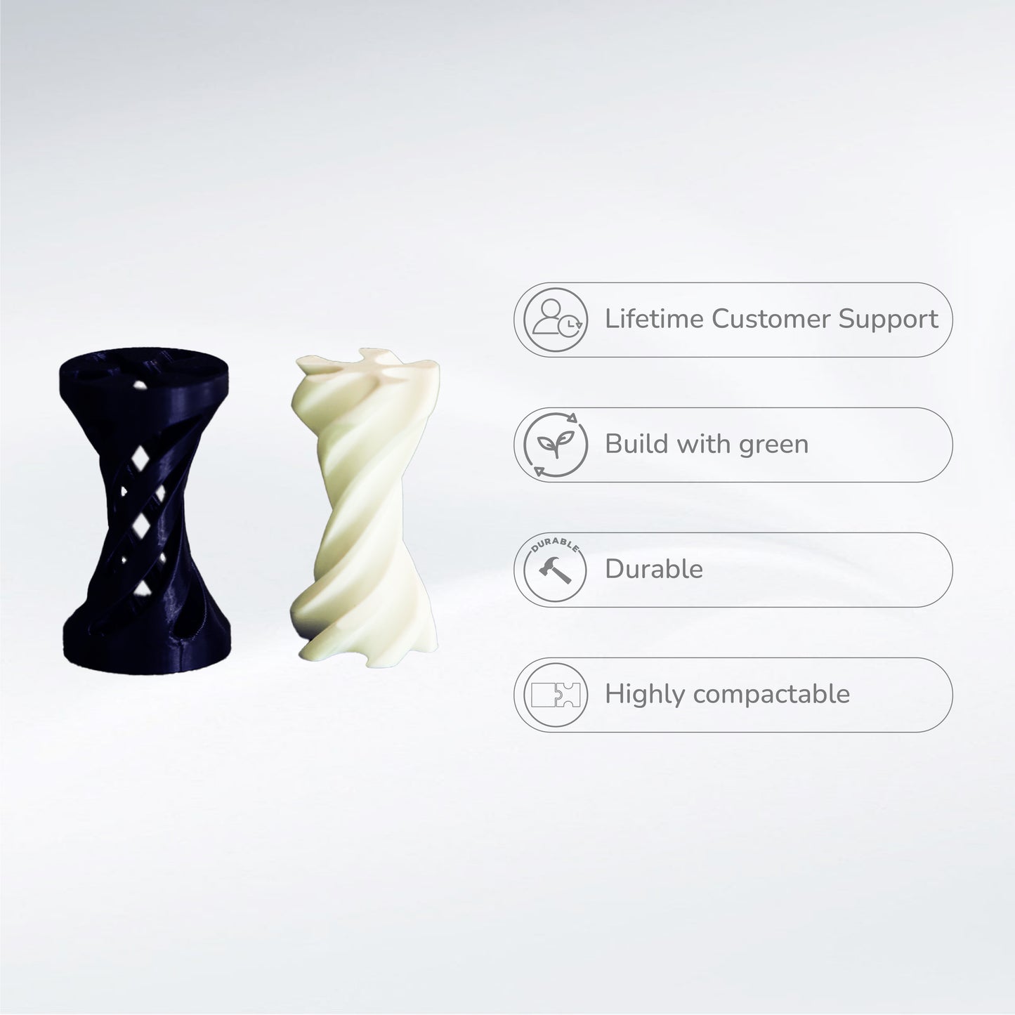 Wublue Spiral Totem fidget – Abstract Miniature Decor | Swirl Design | Dual-Tone Tabletop Accent | Modern Desk Art