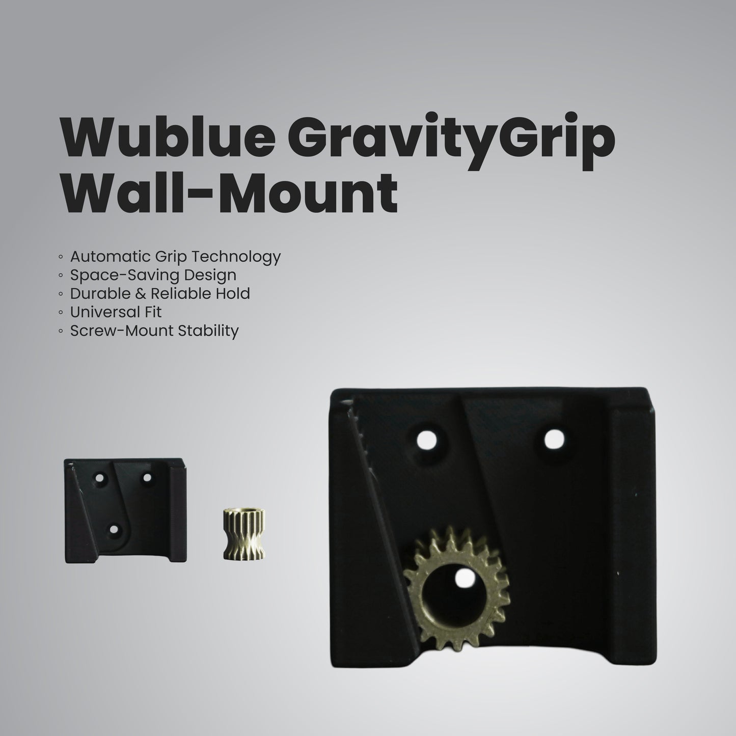 Wublue GravityGrip Wall-Mount Broom & Mop Holder – Anti-Slip Roller Clamp for Home, Kitchen, Garage & Cleaning Tools