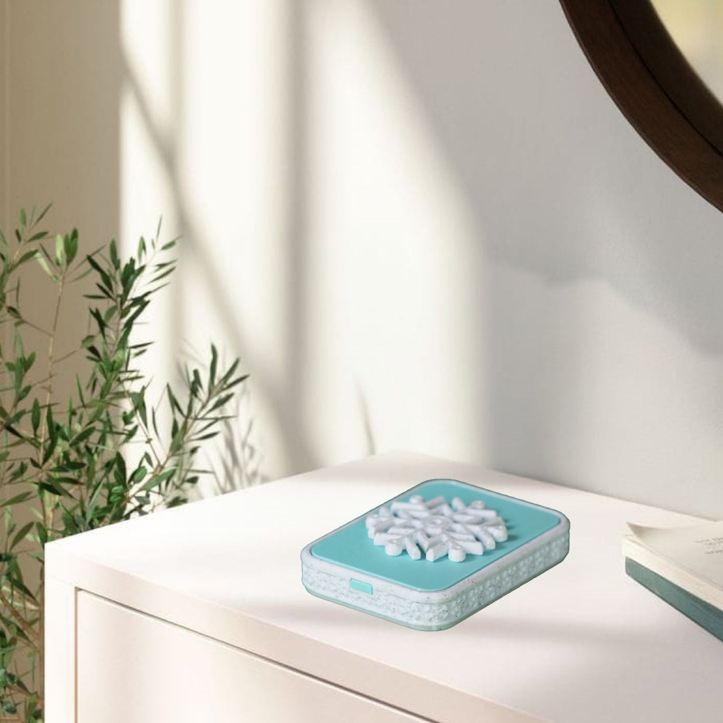 Wublue Snowflake Tub – Compact Utility Box with Spinner Lid | Decorative Storage for Trinkets, Jewelry & Desk Items