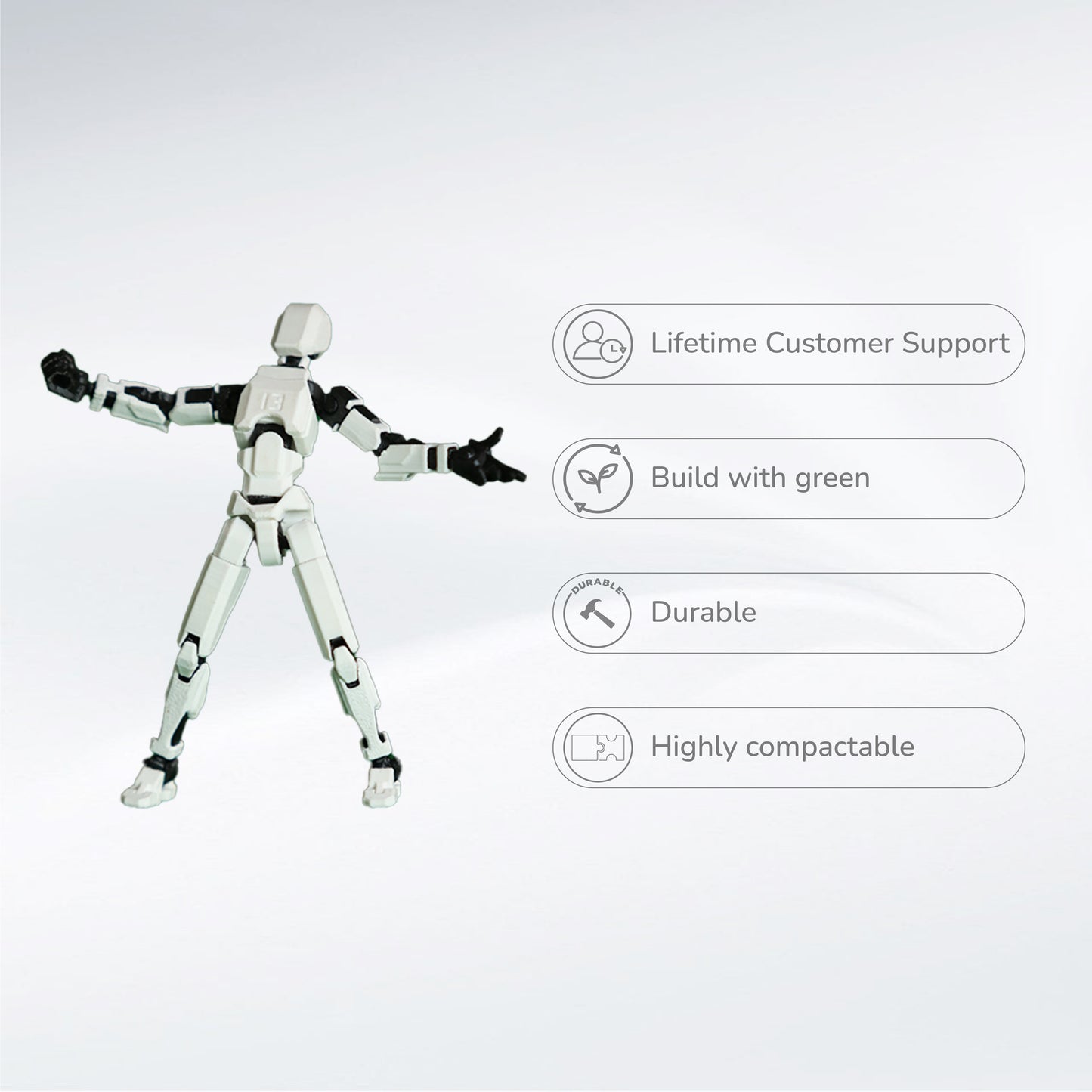 Wublue Dummy 13 – Fully Articulated Robot Action Figure | Posable Multi-Jointed Dummy for Photography, Animation & Display