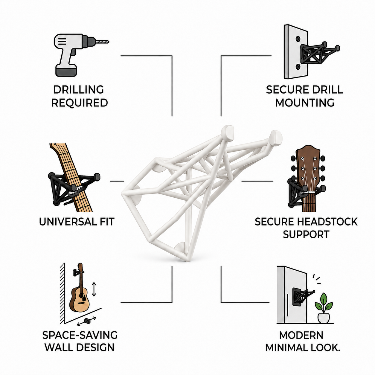Wublue Frame Wall Guitar Mount