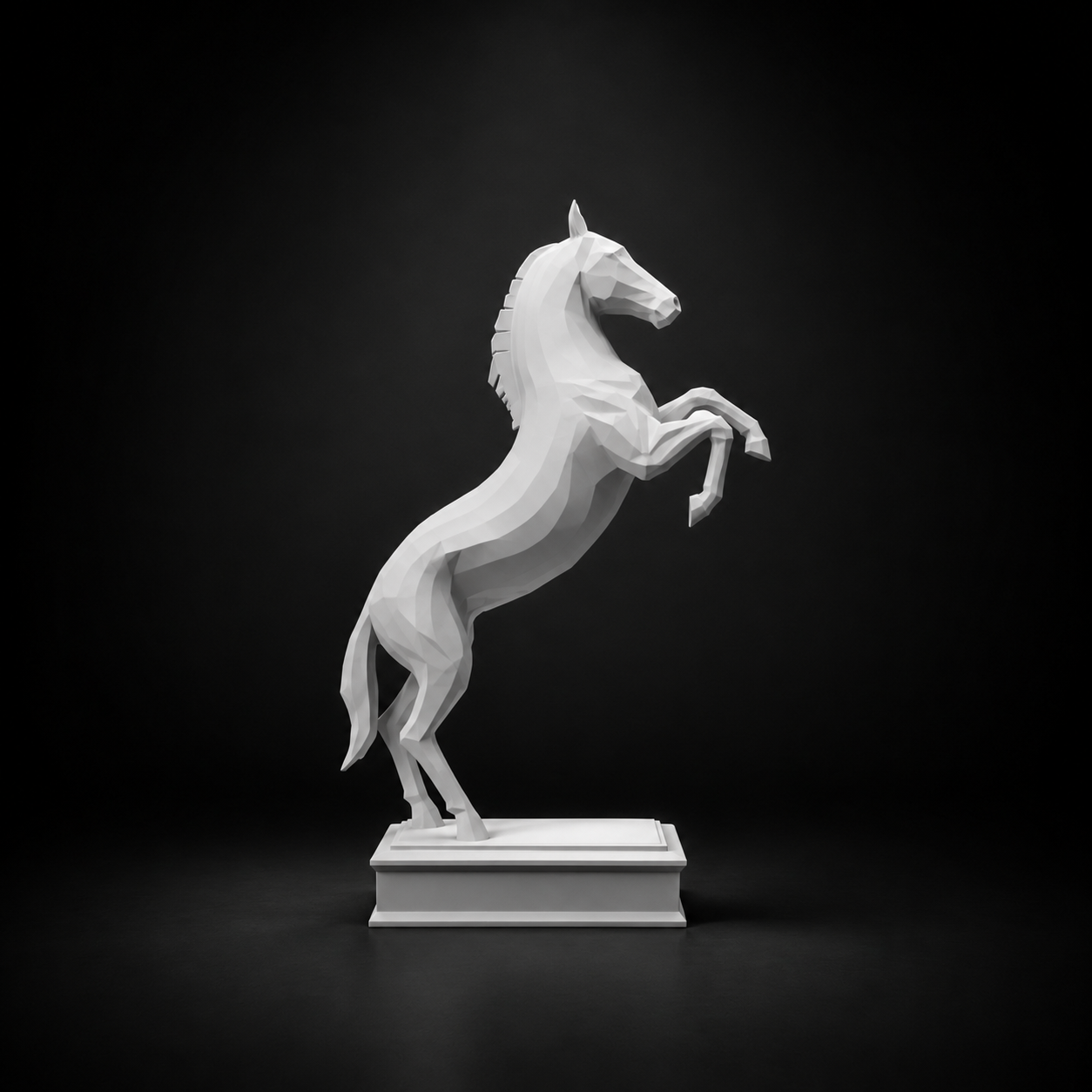 Rearing Horse Sculpture | Premium Black Stallion Showpiece