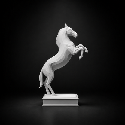 Rearing Horse Sculpture | Premium Black Stallion Showpiece