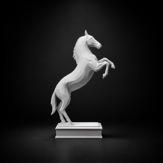 Rearing Horse Sculpture | Premium Black Stallion Showpiece