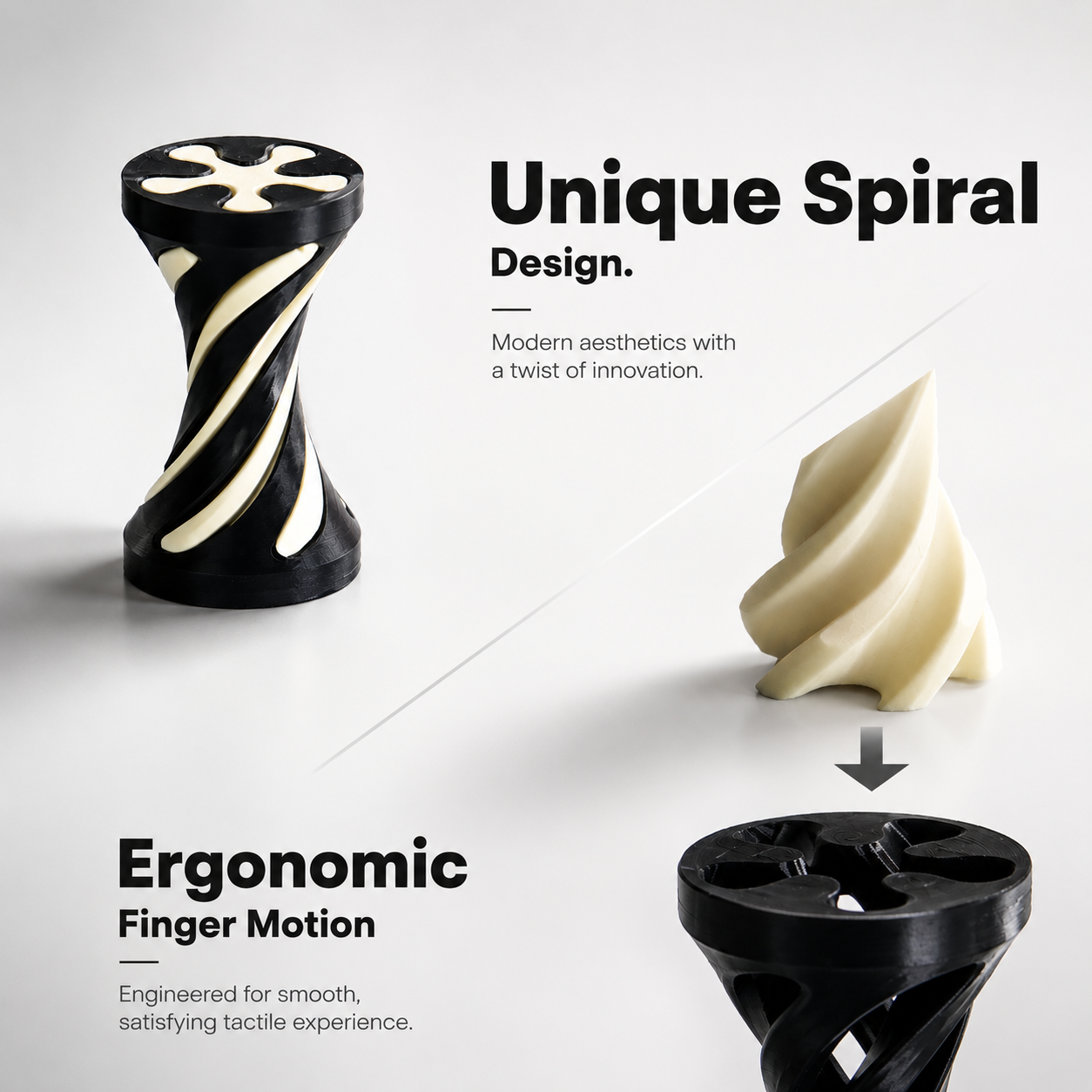 Wublue Spiral Totem fidget – Abstract Miniature Decor