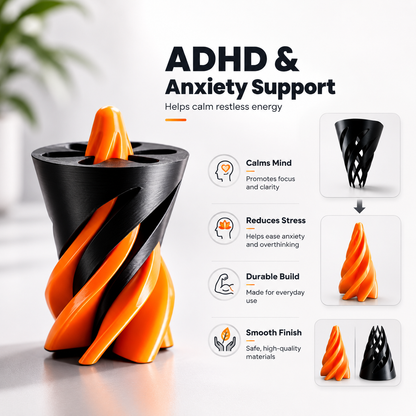 Wublue spiral cone fidget toy– Fidget Cone Toy for Desk, Focus & Fun