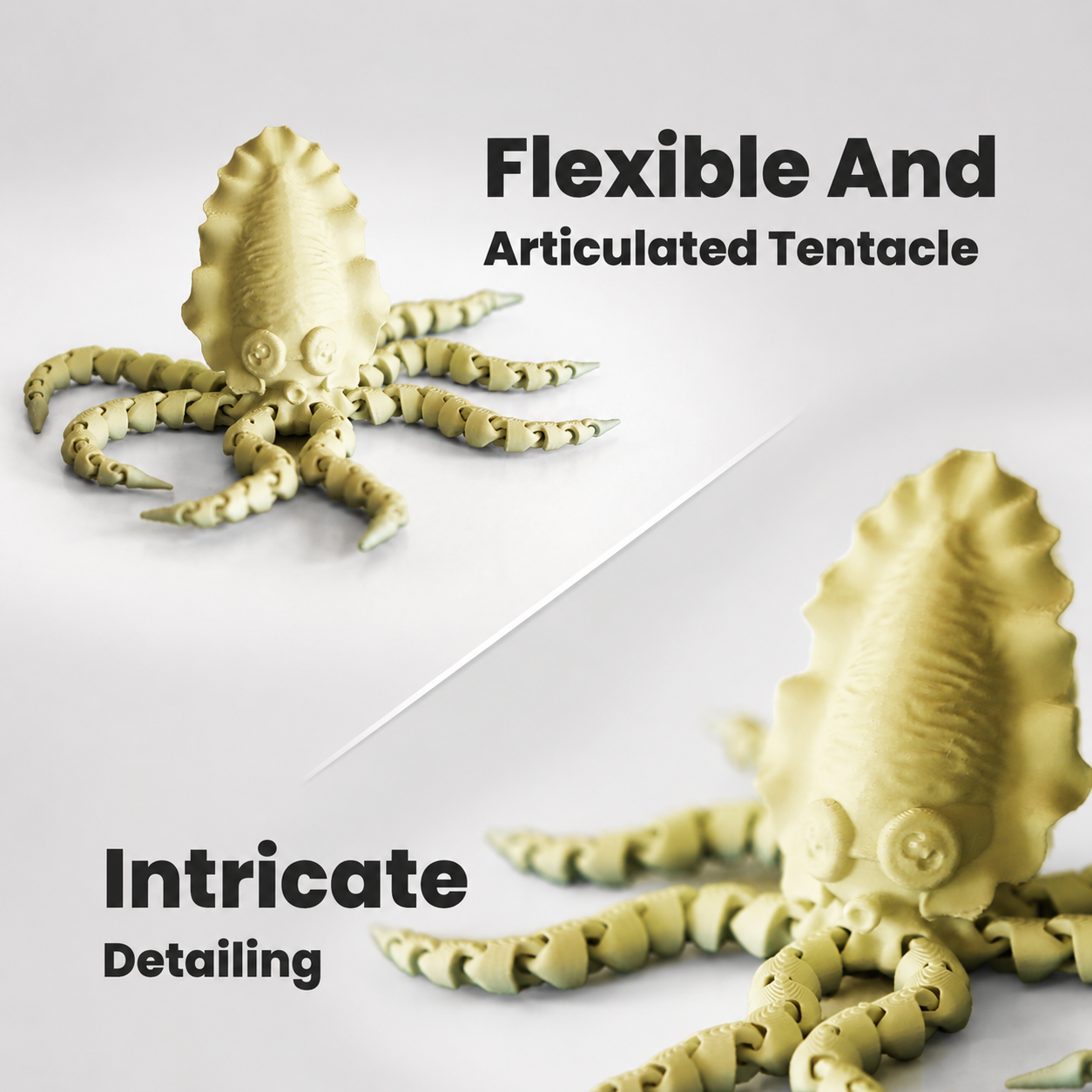 Wublue FlexiSquid Articulated Squid Toy Fidget Companion & Desk Decor for All Ages