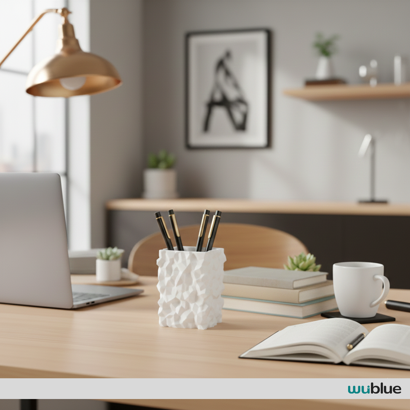 Wublue Rough Geometric Pen Holder