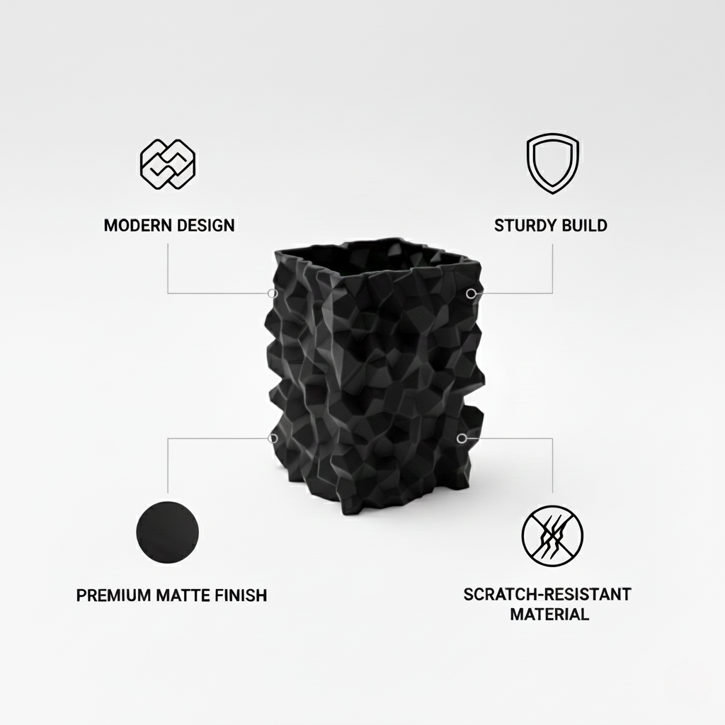 Wublue Rough Geometric Pen Holder