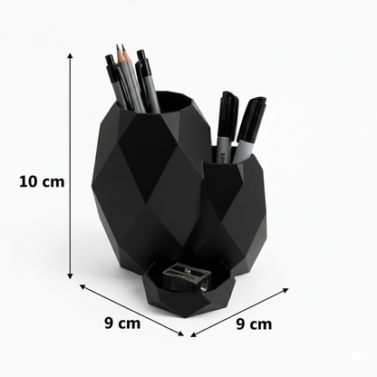 Wublue Cell Desk Organizer | Geometric Pen Holder with Tray