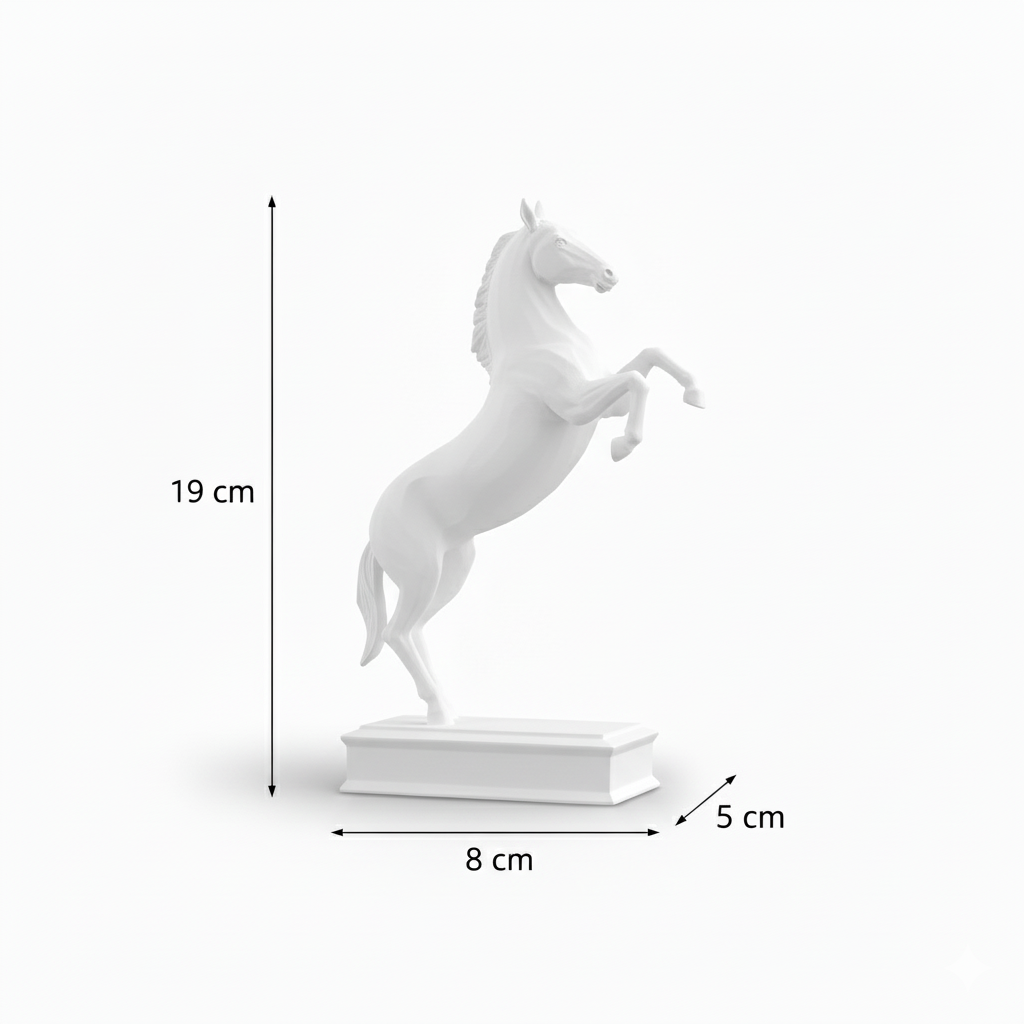 Rearing Horse Sculpture | Premium Black Stallion Showpiece
