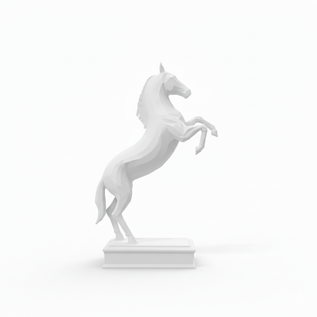 Rearing Horse Sculpture | Premium Black Stallion Showpiece