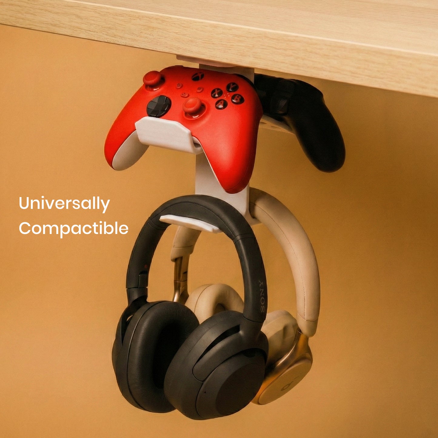 Wublue Monolith 3D Printed Under Desk Headphone & Dual Controller Stand