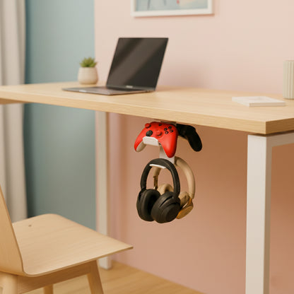 Wublue Monolith 3D Printed Under Desk Headphone & Dual Controller Stand