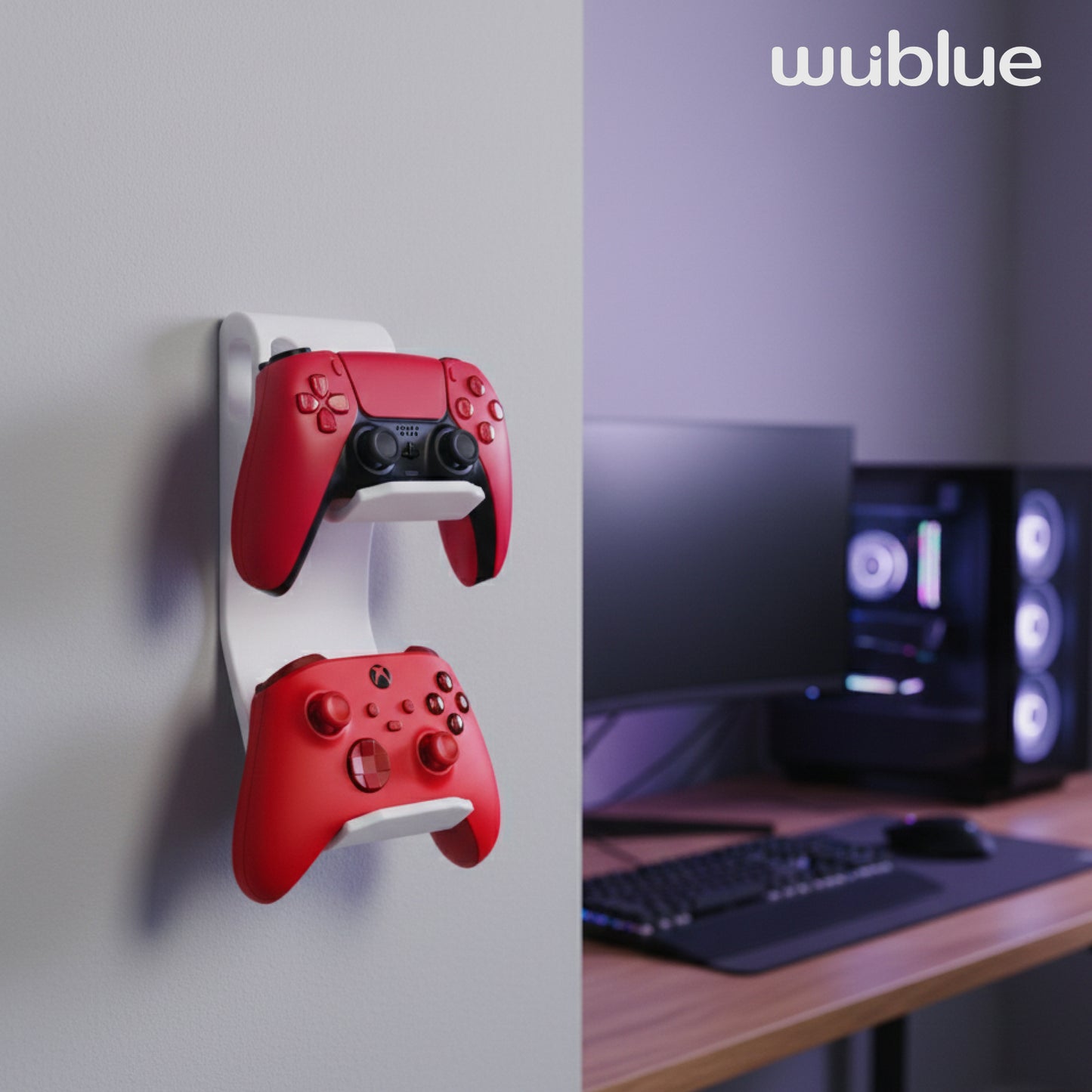 Wublue Stud 3D Printed Dual Wall Mount Controller Stand