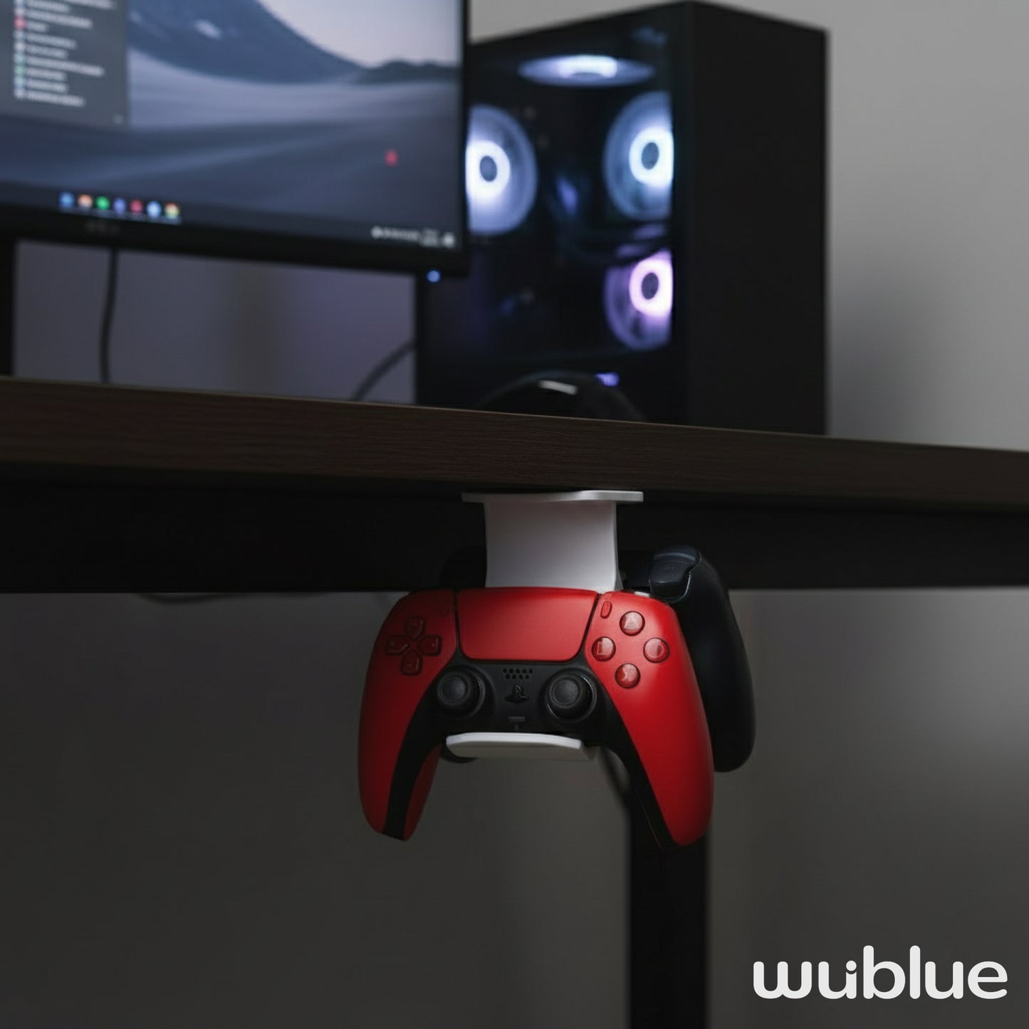 Wublue Split 3D Printed Under Desk Dual Controller Stand