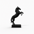 Rearing Horse Sculpture | Premium Black Stallion Showpiece